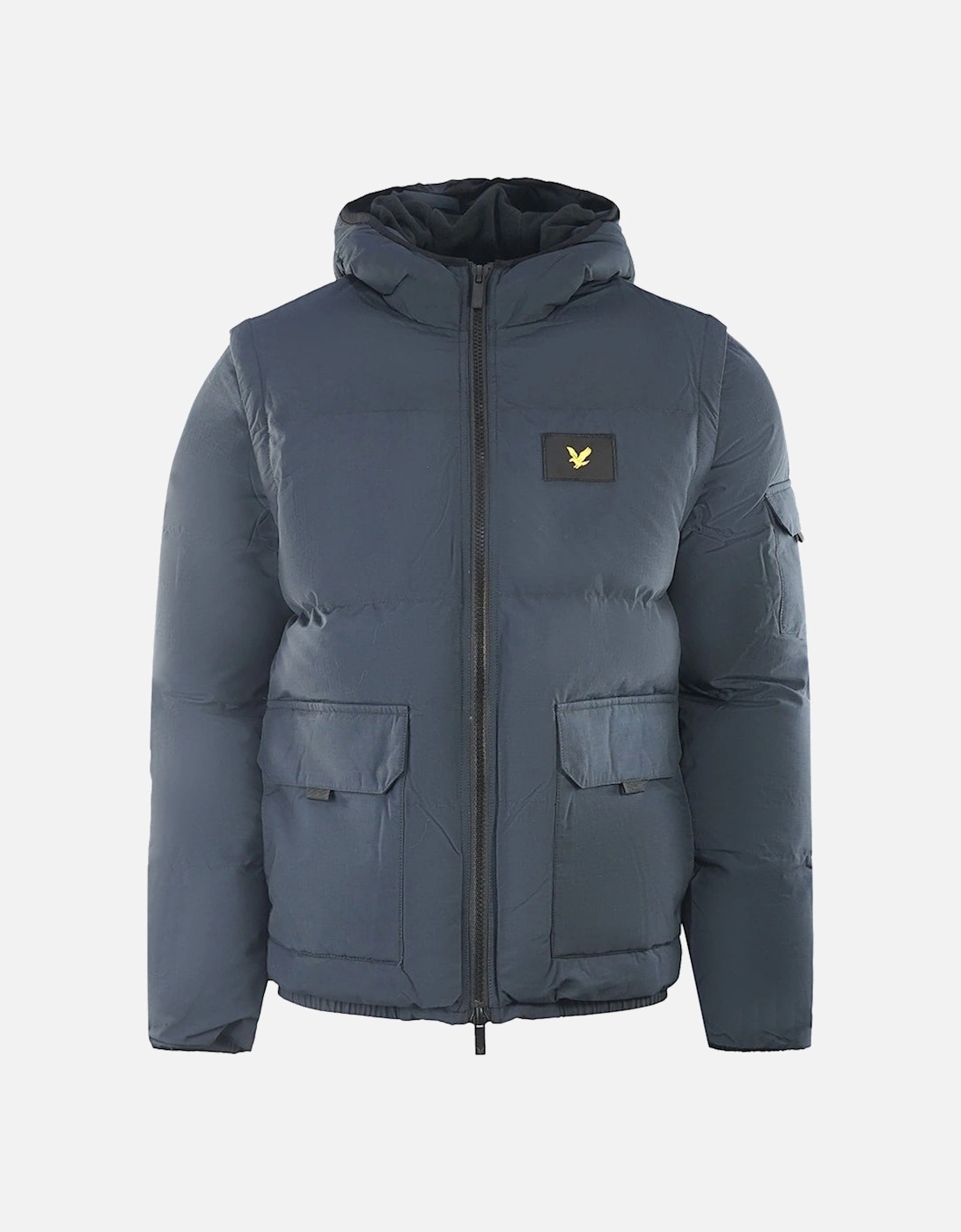 Lyle & Scott 2 in 1 Ripstop Navy Blue Puffer Jacket, 3 of 2