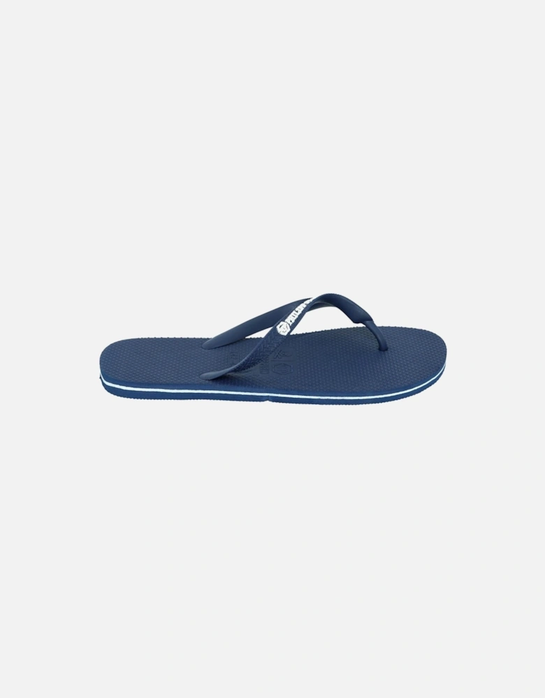 Brand Logo Navy Flip Flops