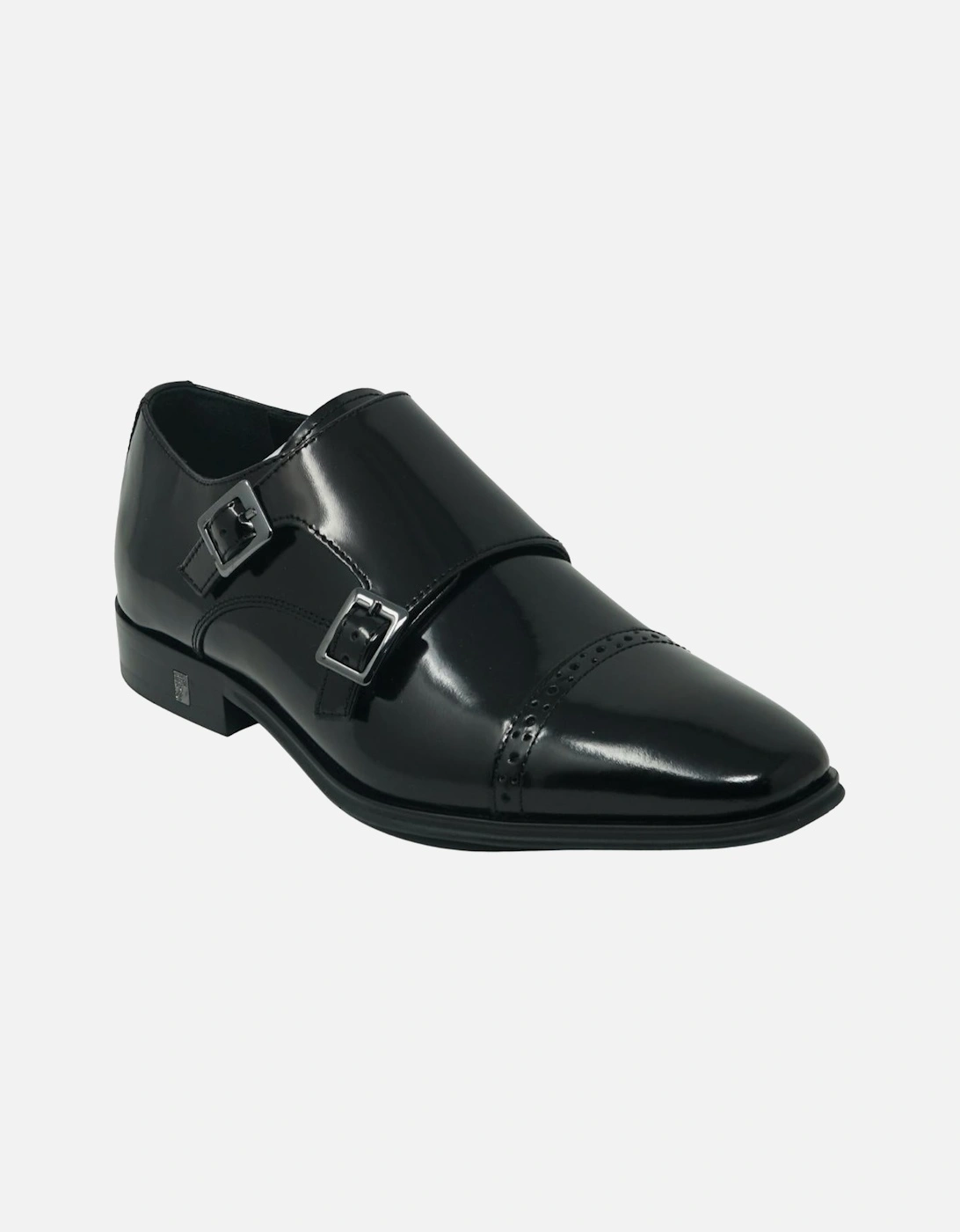 Monk Leather Black Shoes