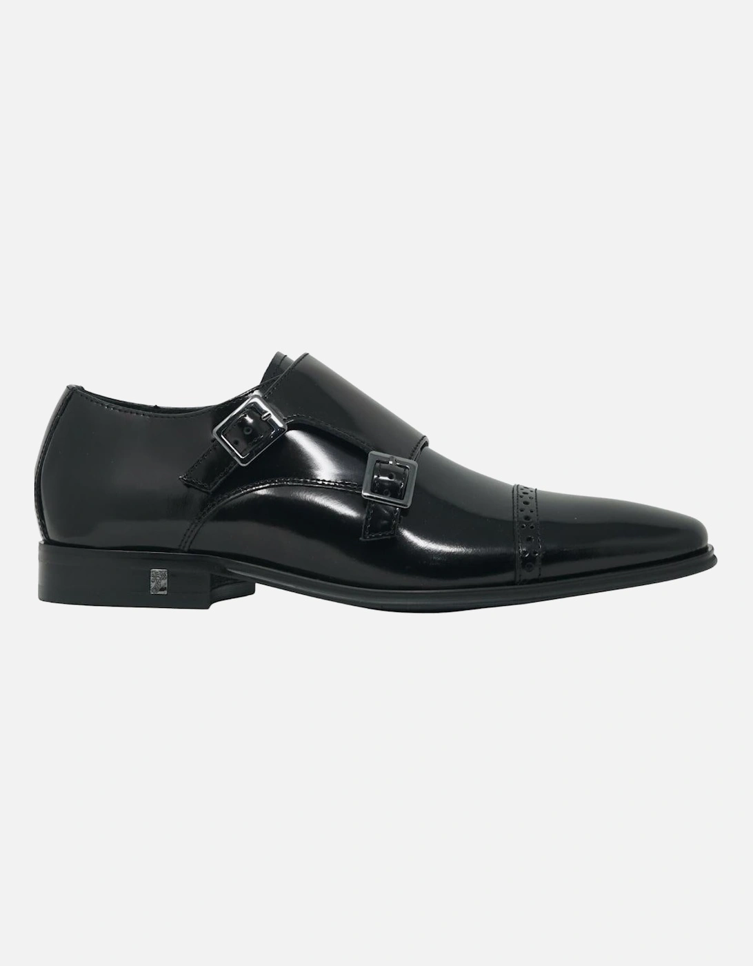 Monk Leather Black Shoes, 5 of 4