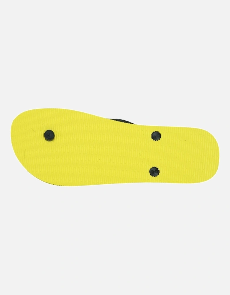 Brand Logo Yellow Flip Flops