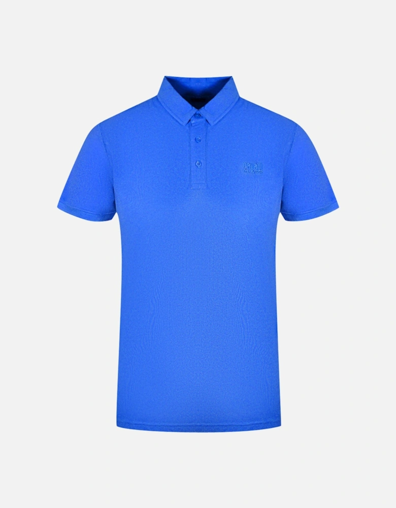 Cavalli Class Brand Logo Blue Polo Shirt