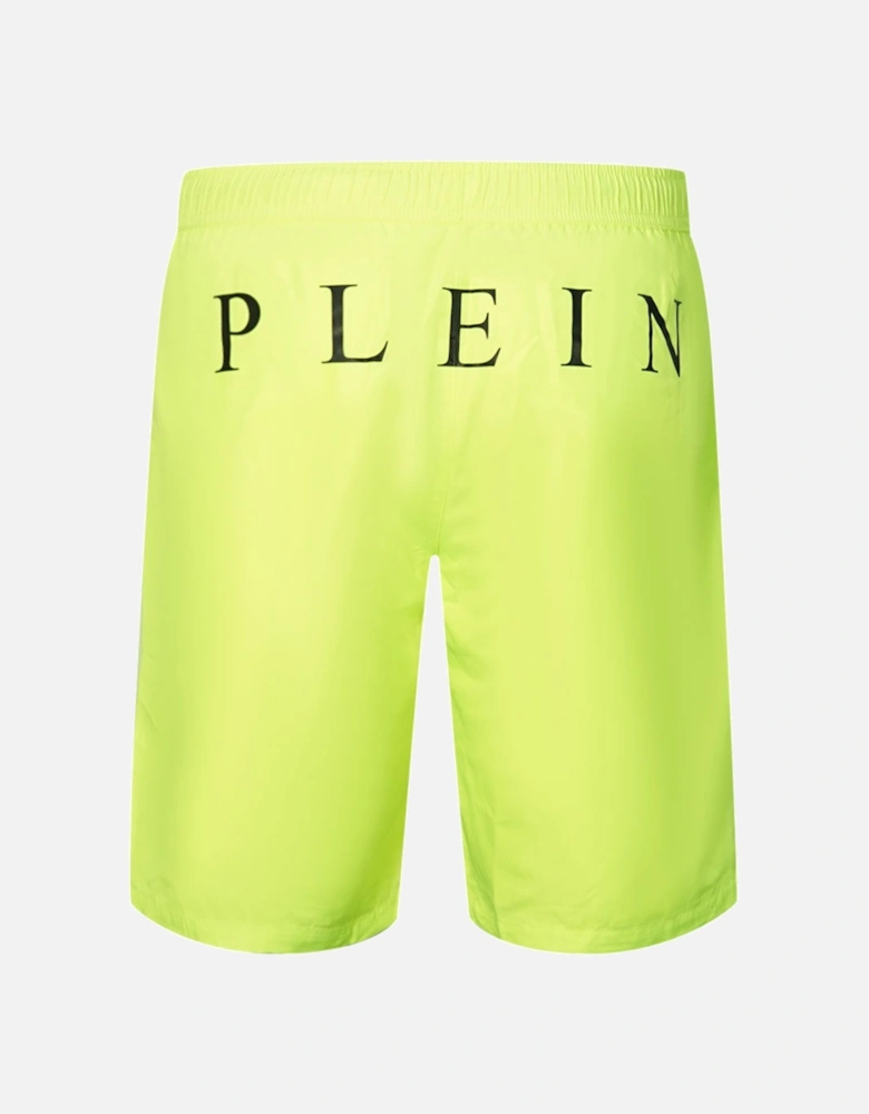 Brand Logo Fluorescent Yellow Swim Shorts