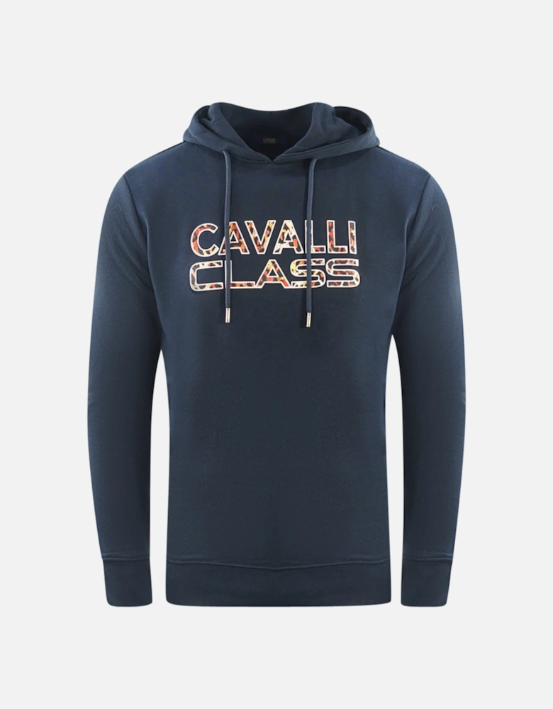Cavalli Class Brand Logo Navy Blue Hoodie