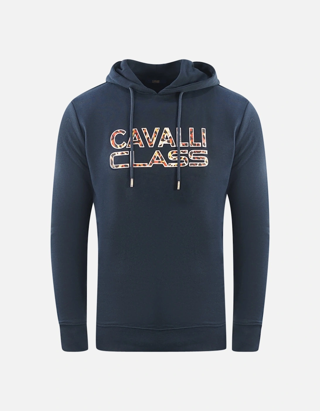 Cavalli Class Brand Logo Navy Blue Hoodie, 3 of 2