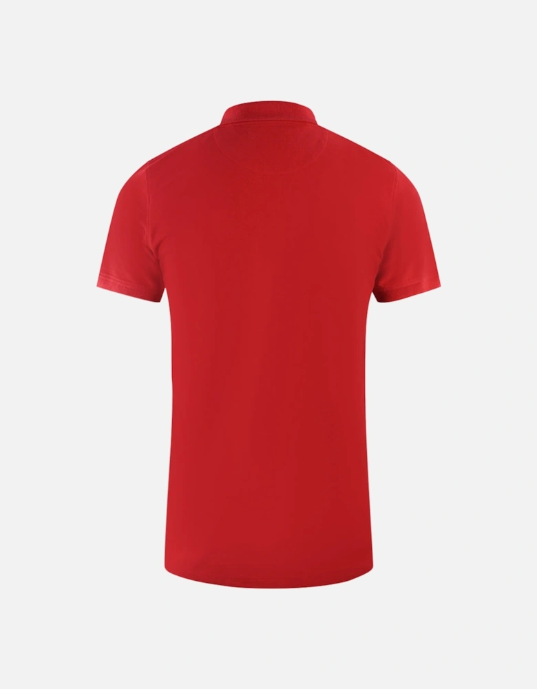 Branded Sleeve Red Polo Shirt