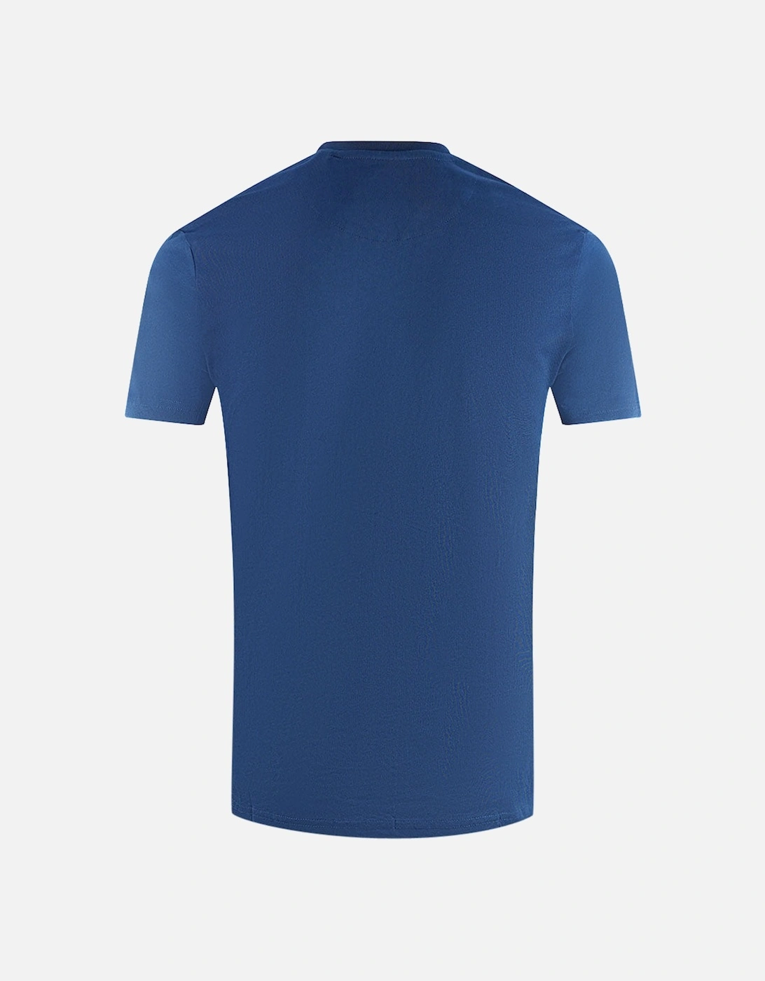 Brand Logo Blue V-Neck T-Shirt