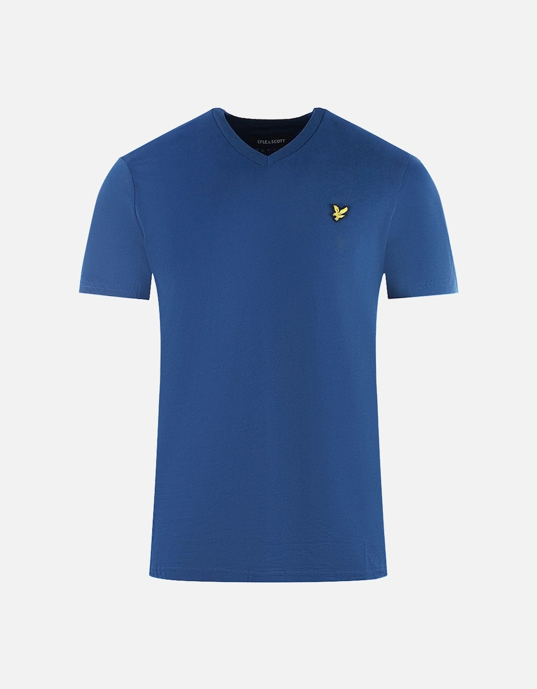 Lyle & Scott Brand Logo Blue V-Neck T-Shirt, 3 of 2