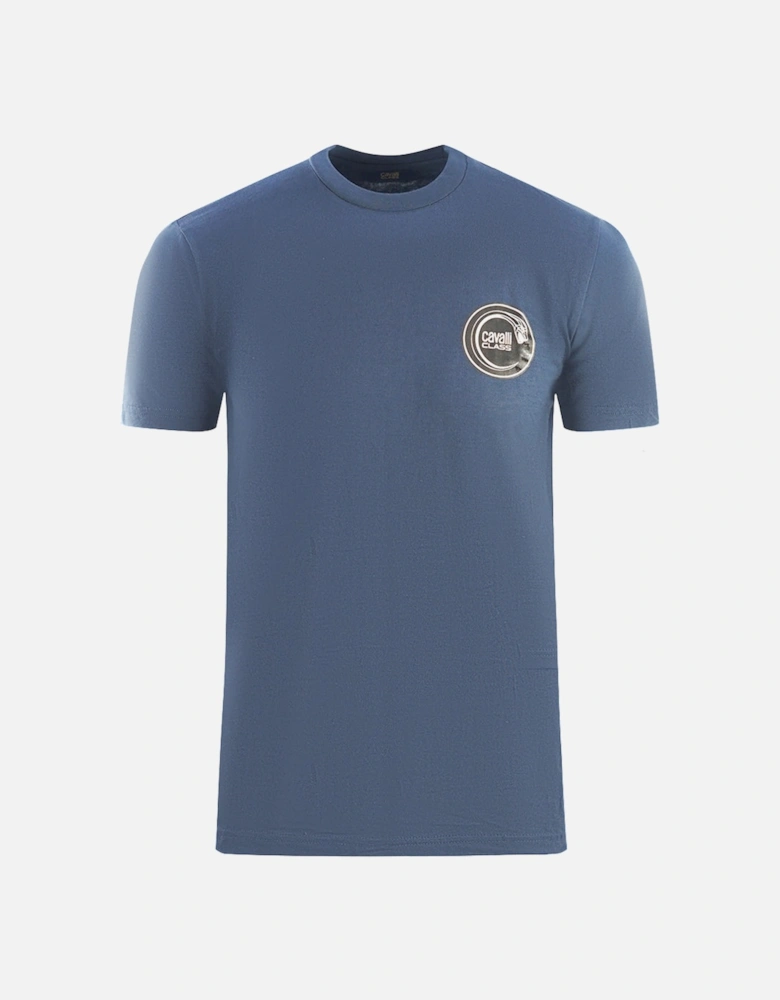 Cavalli Class Circular Snake Logo Navy Blue T-Shirt