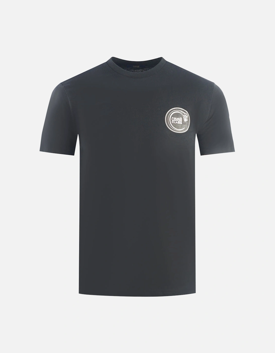 Cavalli Class Circular Snake Logo Black T-Shirt, 3 of 2