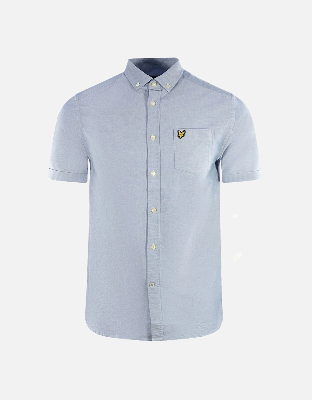 Lyle & Scott Blue Short Sleeved Casual Oxford Shirt, 3 of 2