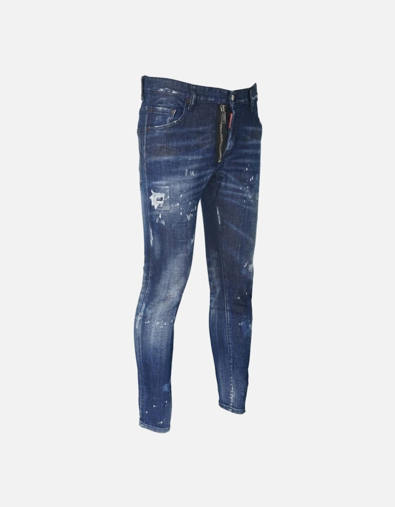 Skater Jean Zip Paint Splash Jeans