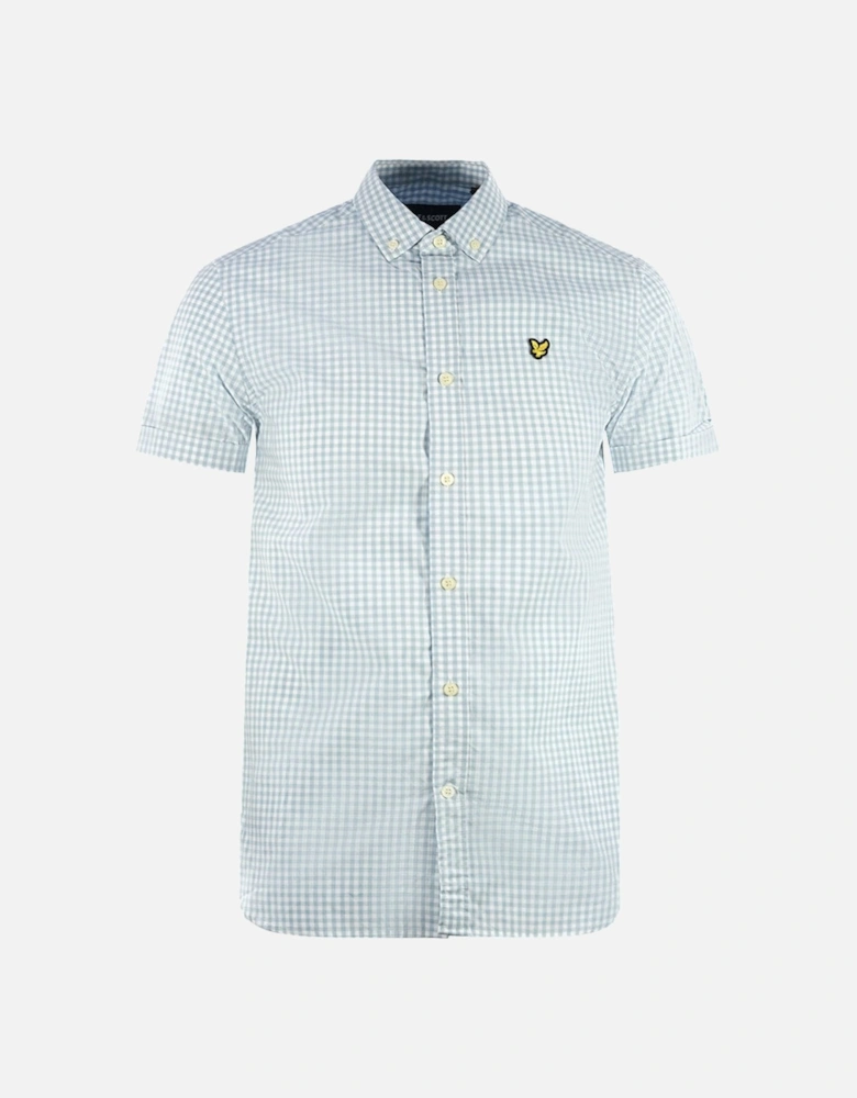 Lyle & Scott Blue Short Sleeved Casual Gringham Shirt