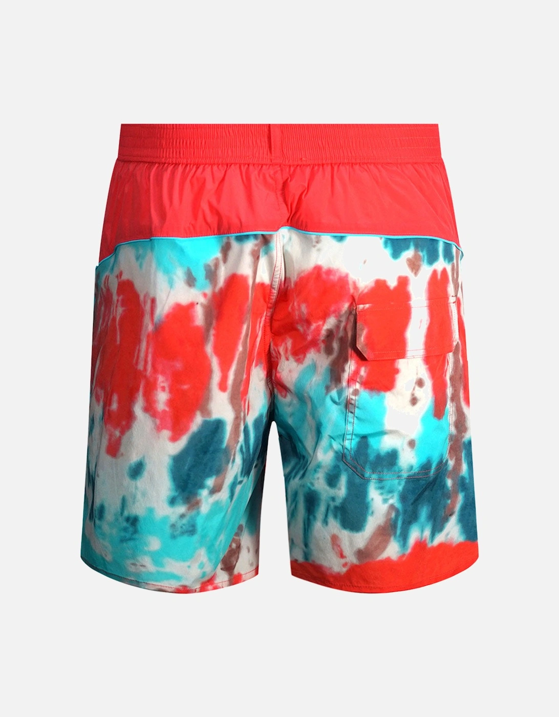 Tie Dye Design Red Swim Shorts