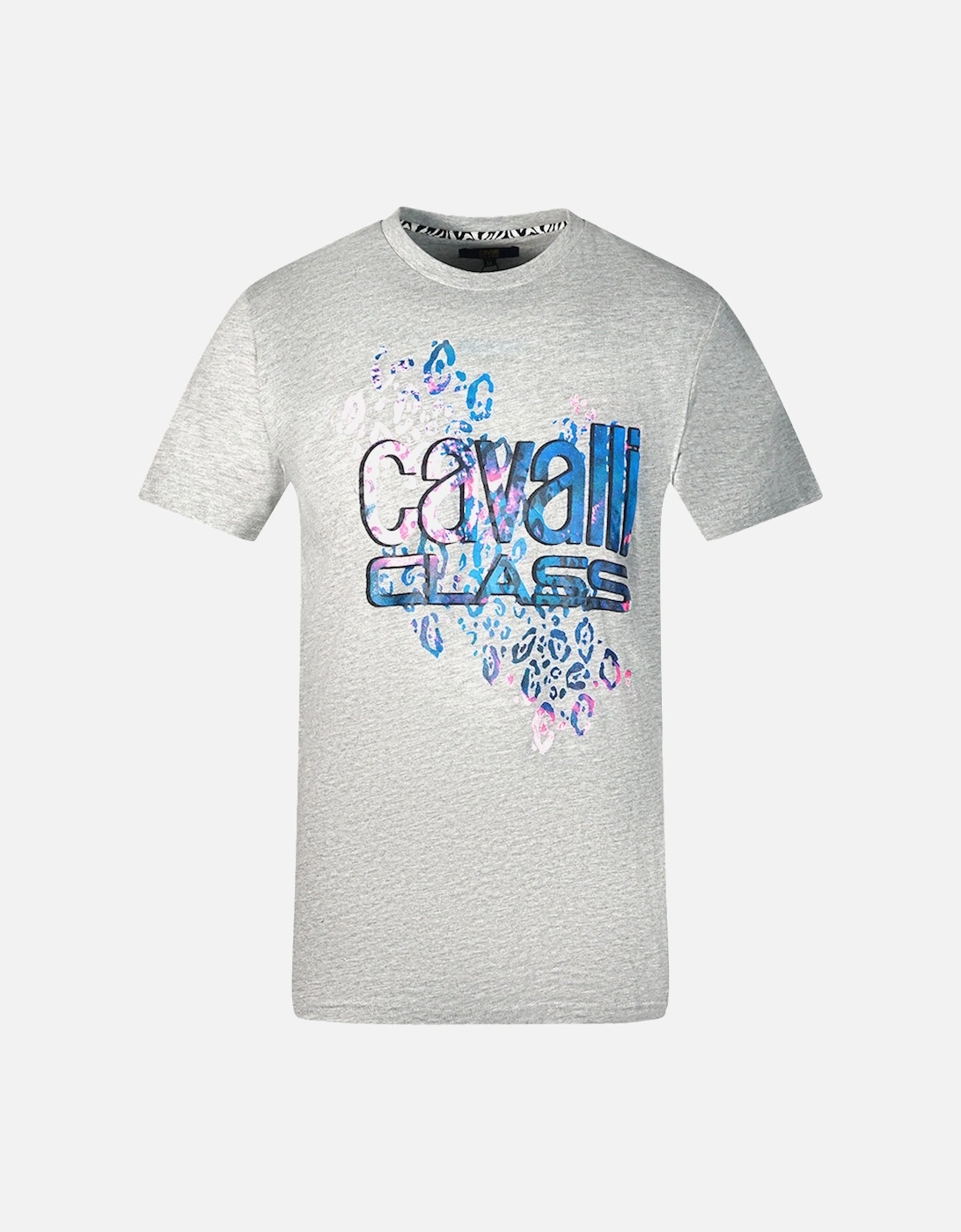 Cavalli Class Leopard Print Logo Grey T-Shirt, 3 of 2