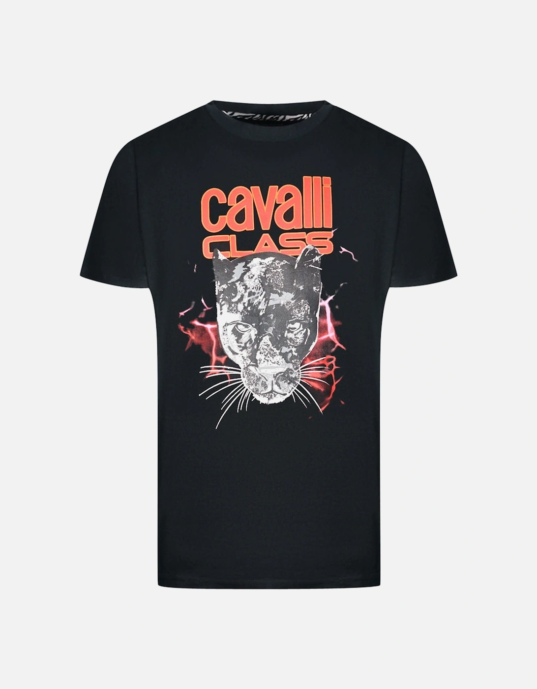 Cavalli Class Lightning Panther Design Black T-Shirt, 3 of 2