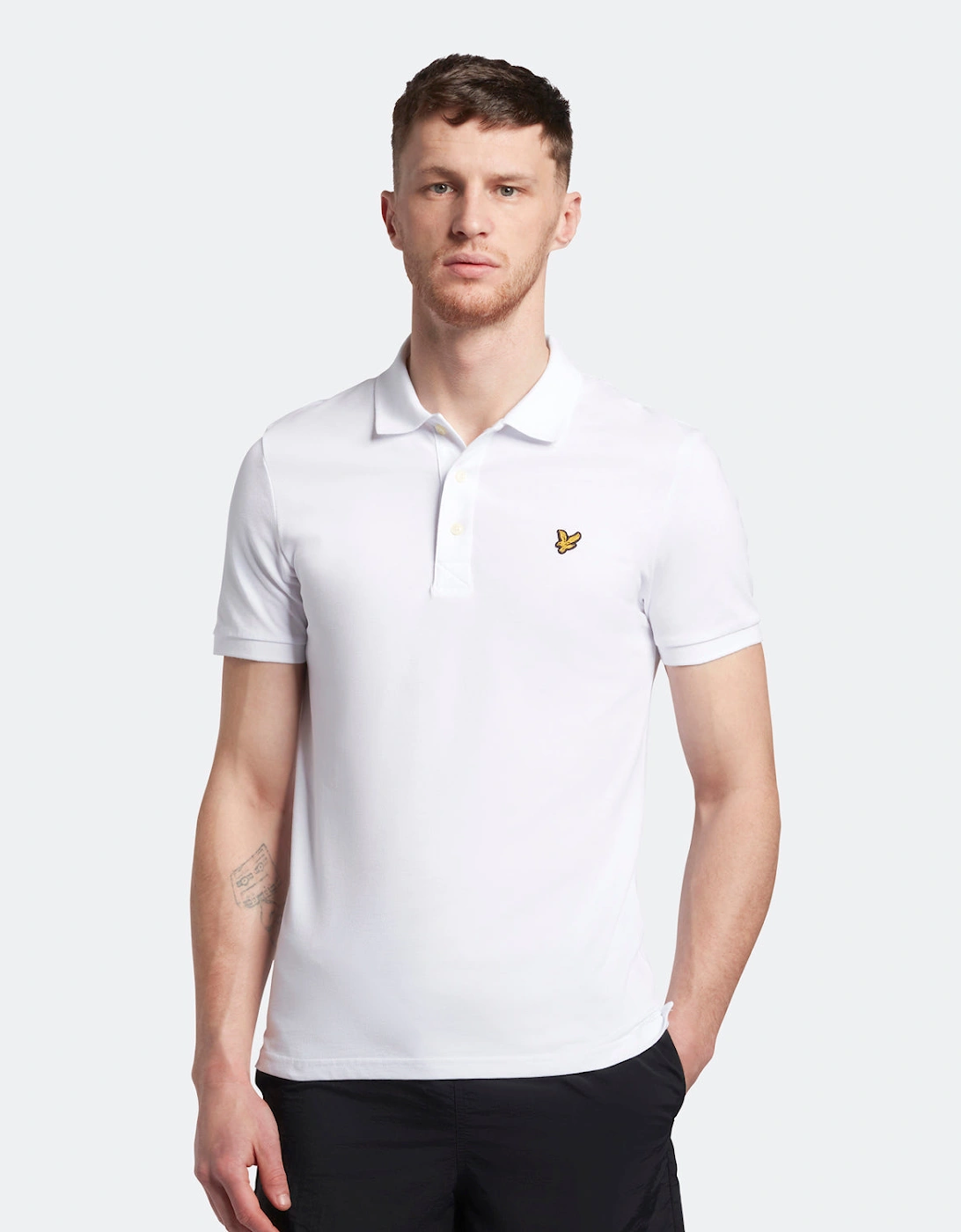 Lyle & Scott Branded Chest Logo White Polo Shirt