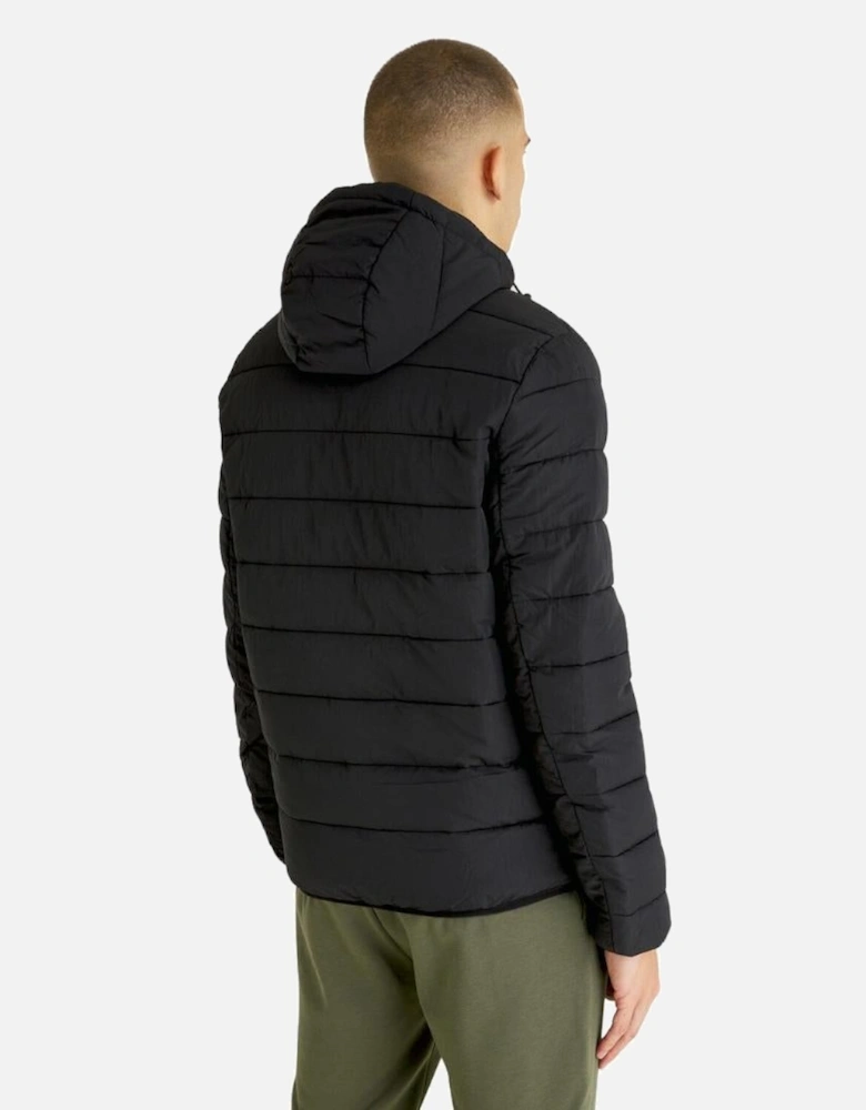 Lyle & Scott Branded Black Hooded Puffer Jacket