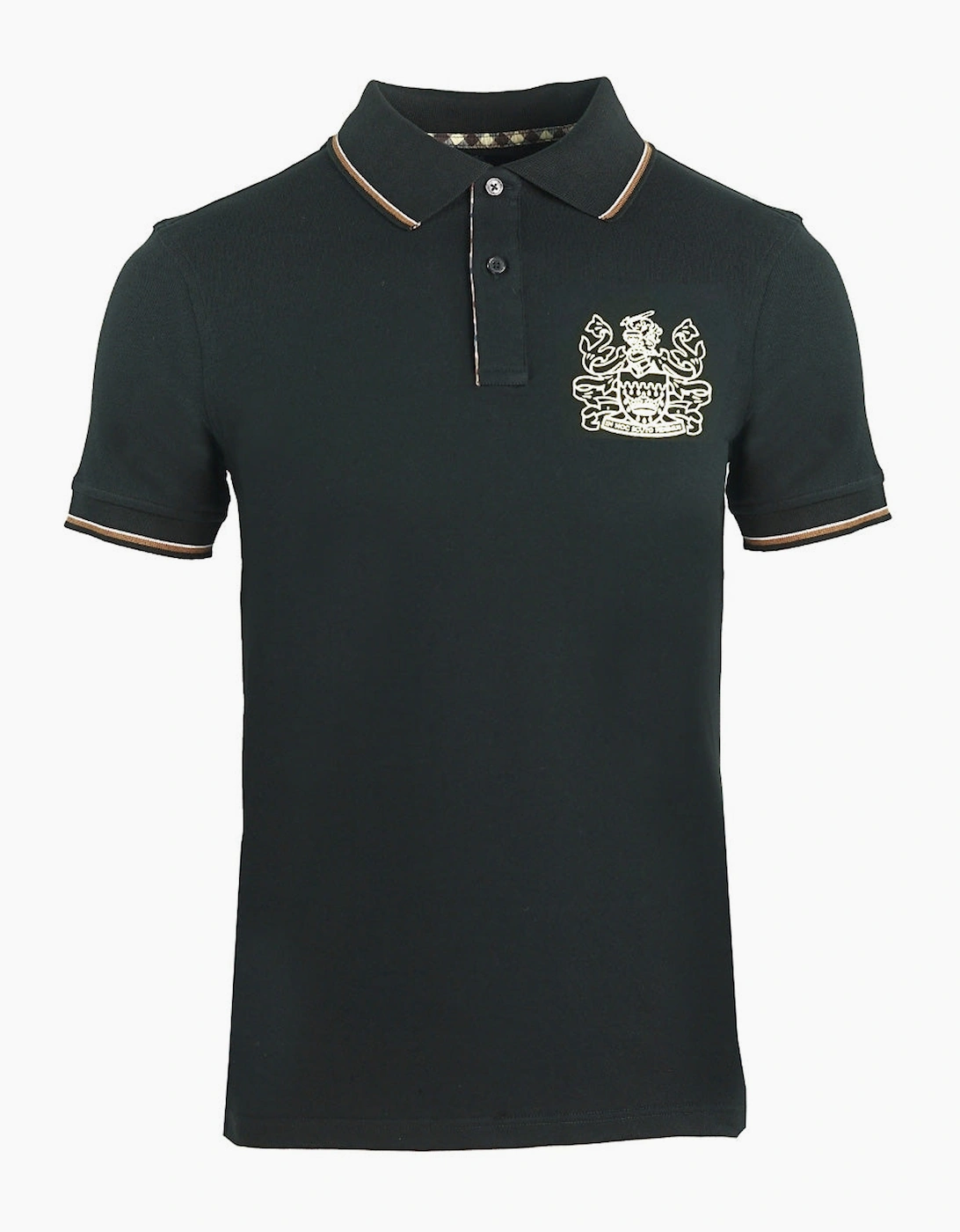 Aquascutum Men's Black Aldis Crest Polo Shirt - Size: 36