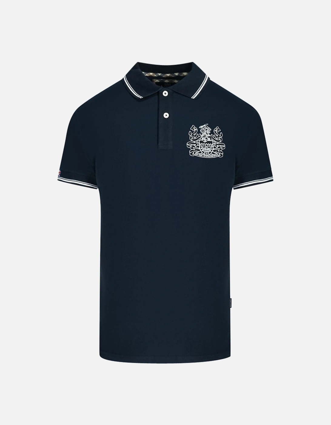 Aldis Tipped Navy Blue Polo Shirt, 3 of 2