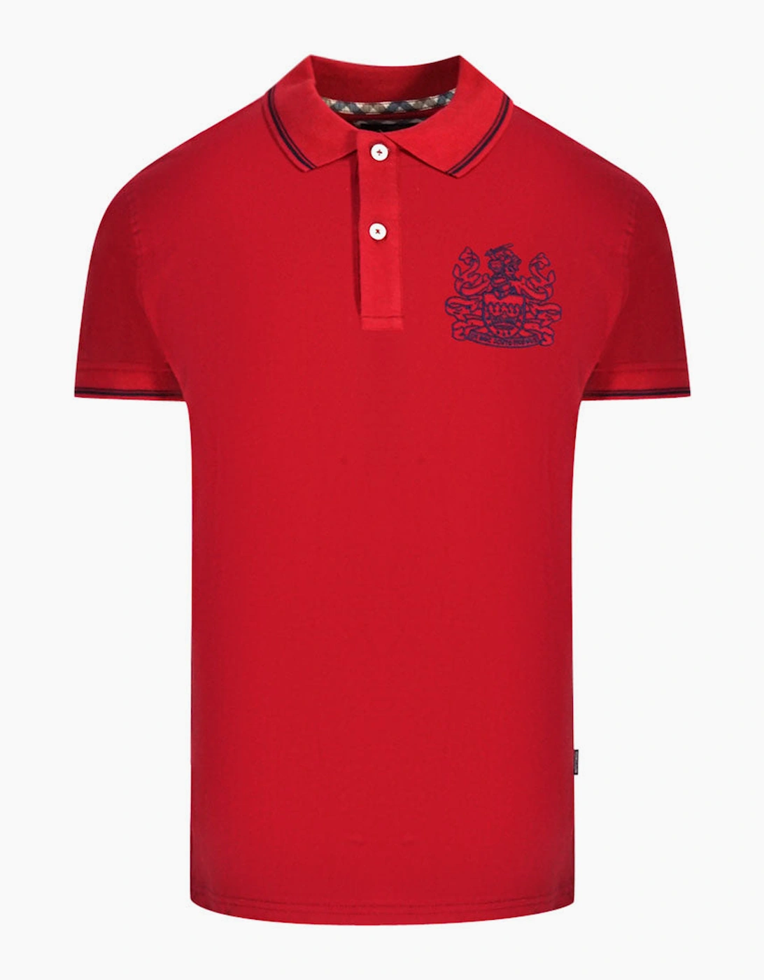 Men's Aquascutum Aldis Tipped Red Polo Shirt - Size: 38