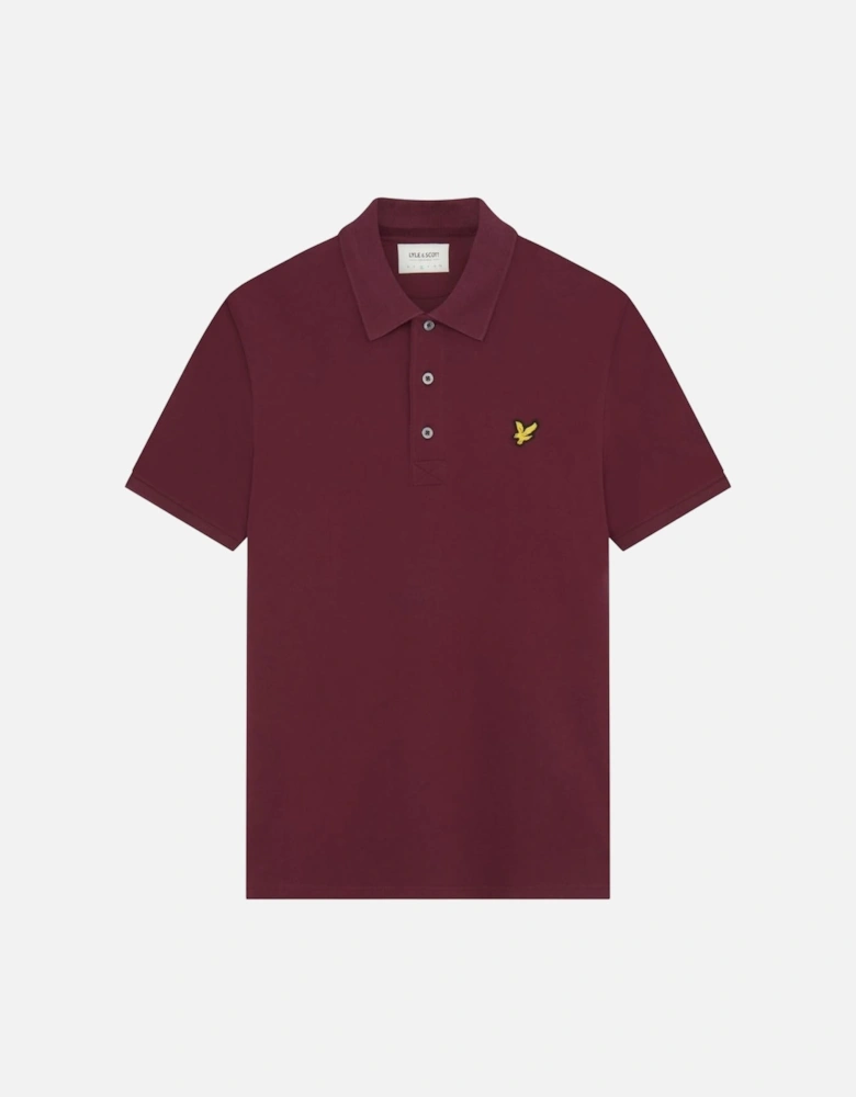 Lyle & Scott Branded Chest Logo Burgundy Polo Shirt
