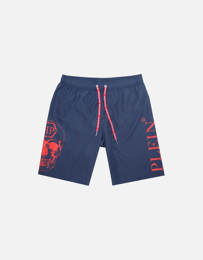 PP Skull Navy Blue Swim Shorts