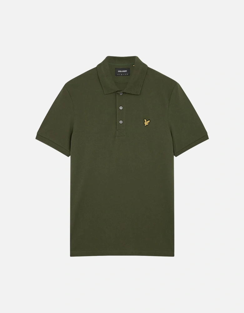 Lyle & Scott Branded Chest Logo Olive Polo Shirt