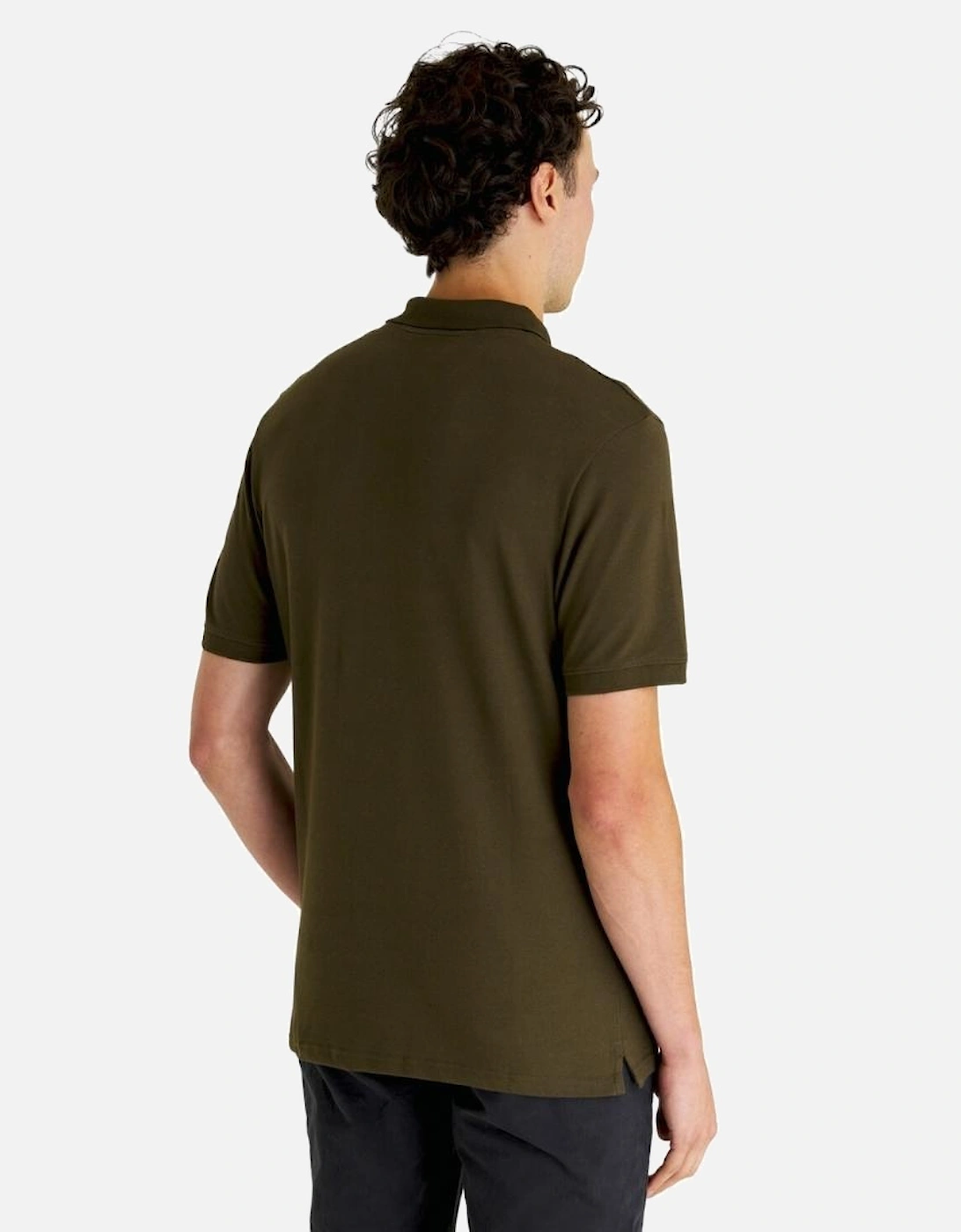 Lyle & Scott Branded Chest Logo Olive Polo Shirt