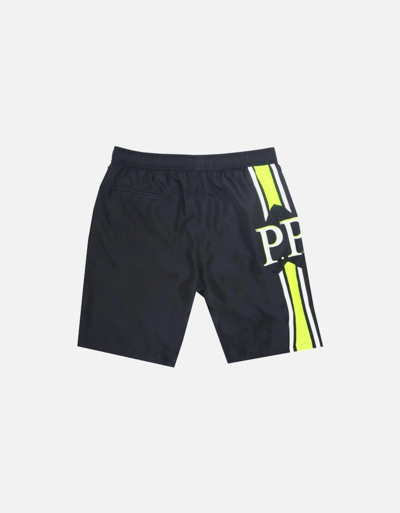 PP Skull Logo Black Swim Shorts