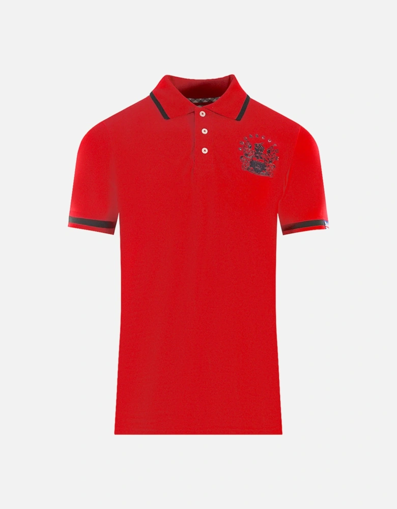 Tipped Aldis Red Polo Shirt