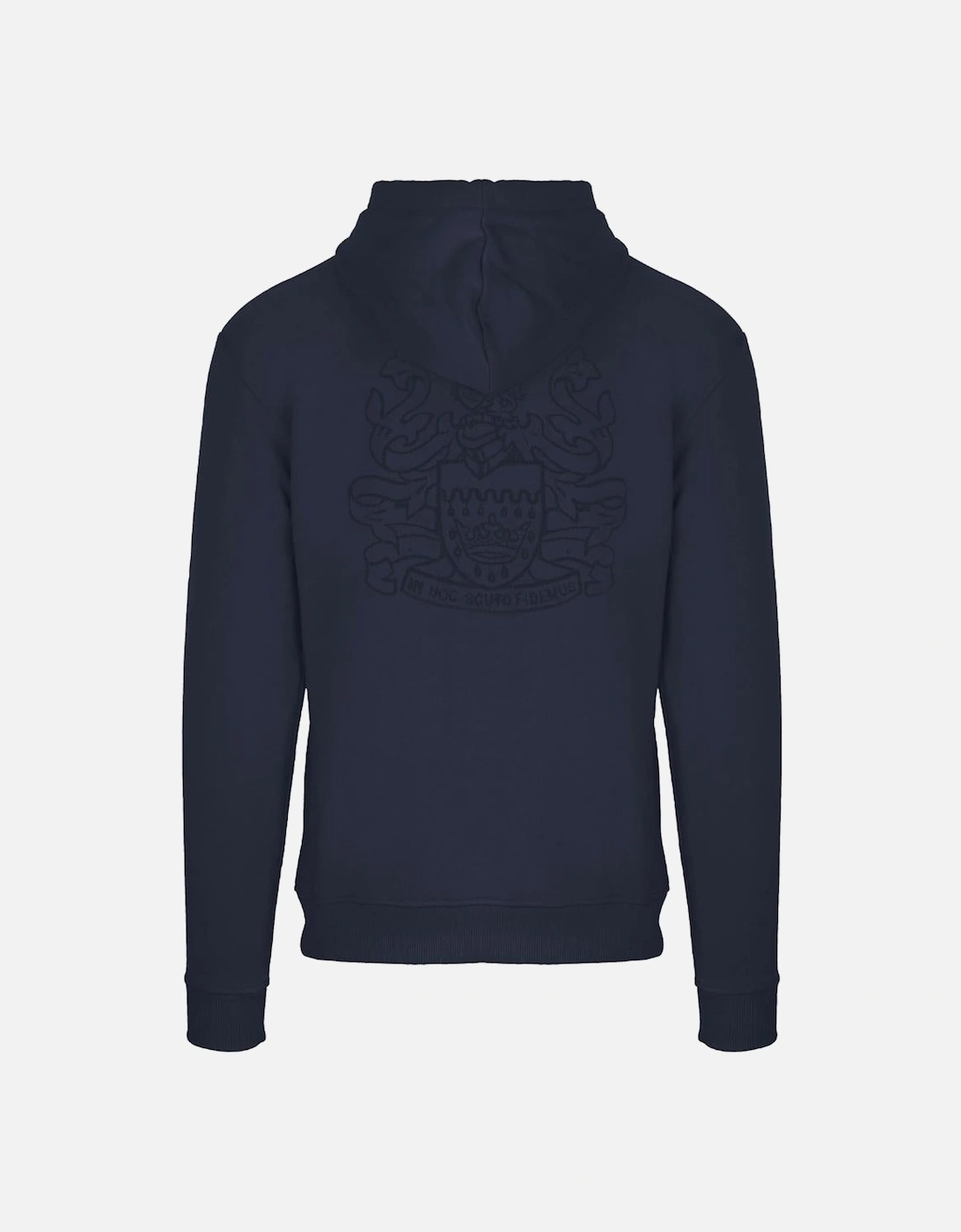 Box Gothic Logo Navy Blue Zip-Up Hoodie