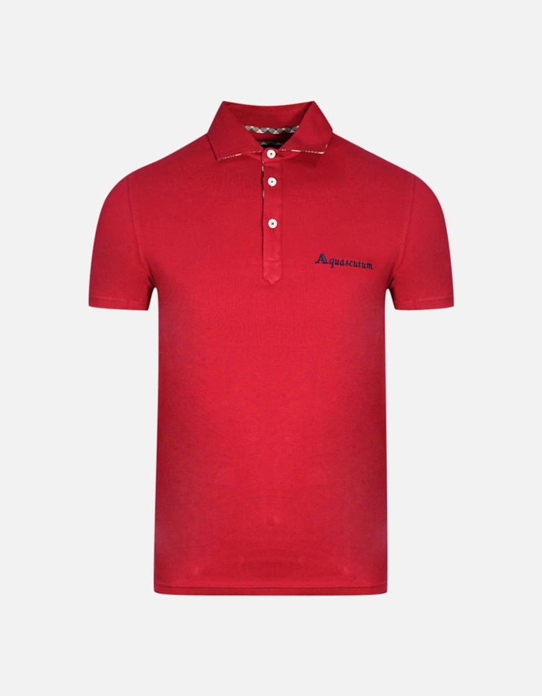 Signature Logo Red Polo Shirt