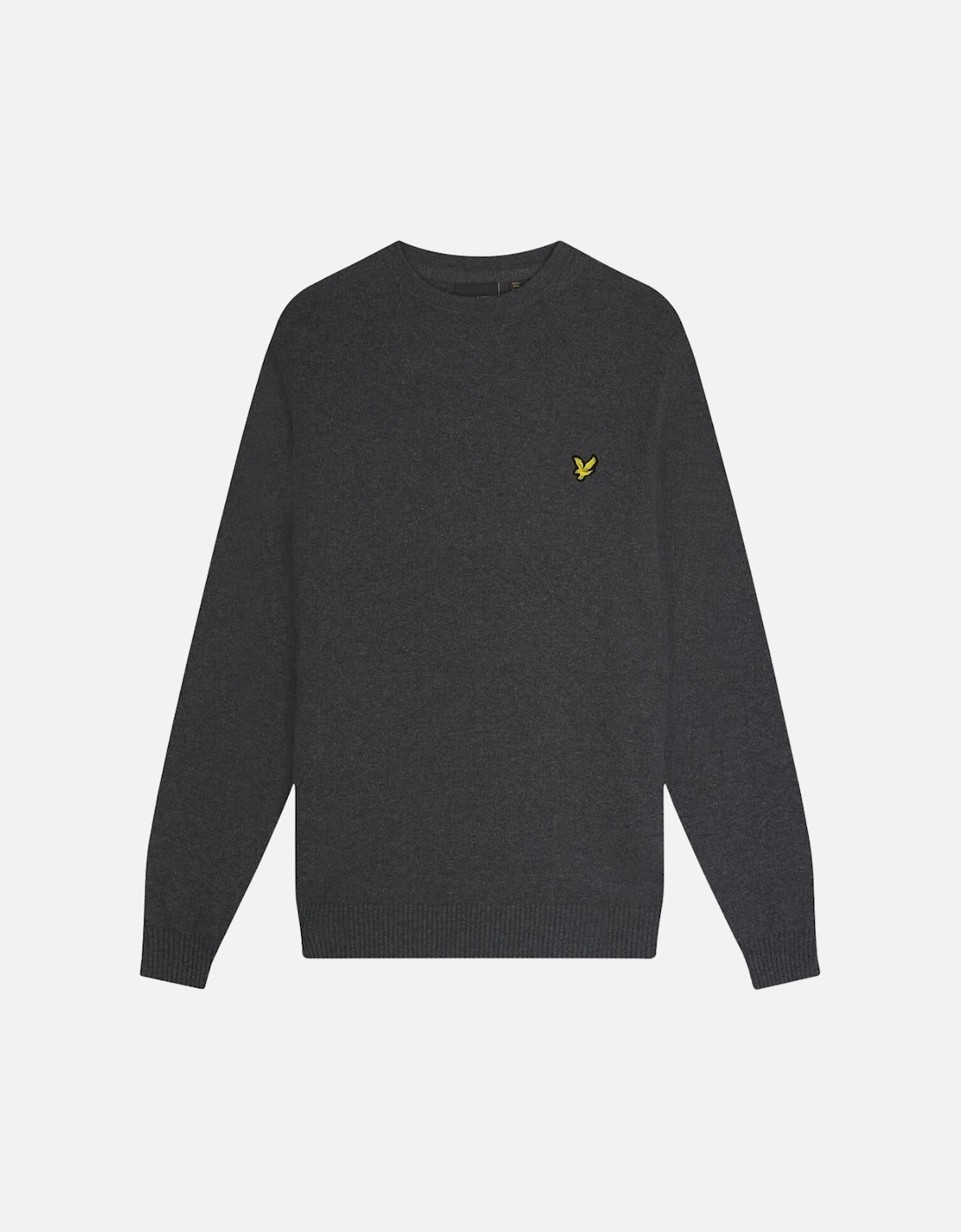 Lyle & Scott Cotton Merino Charcoal Marl Pull-over Jumper, 2 of 1