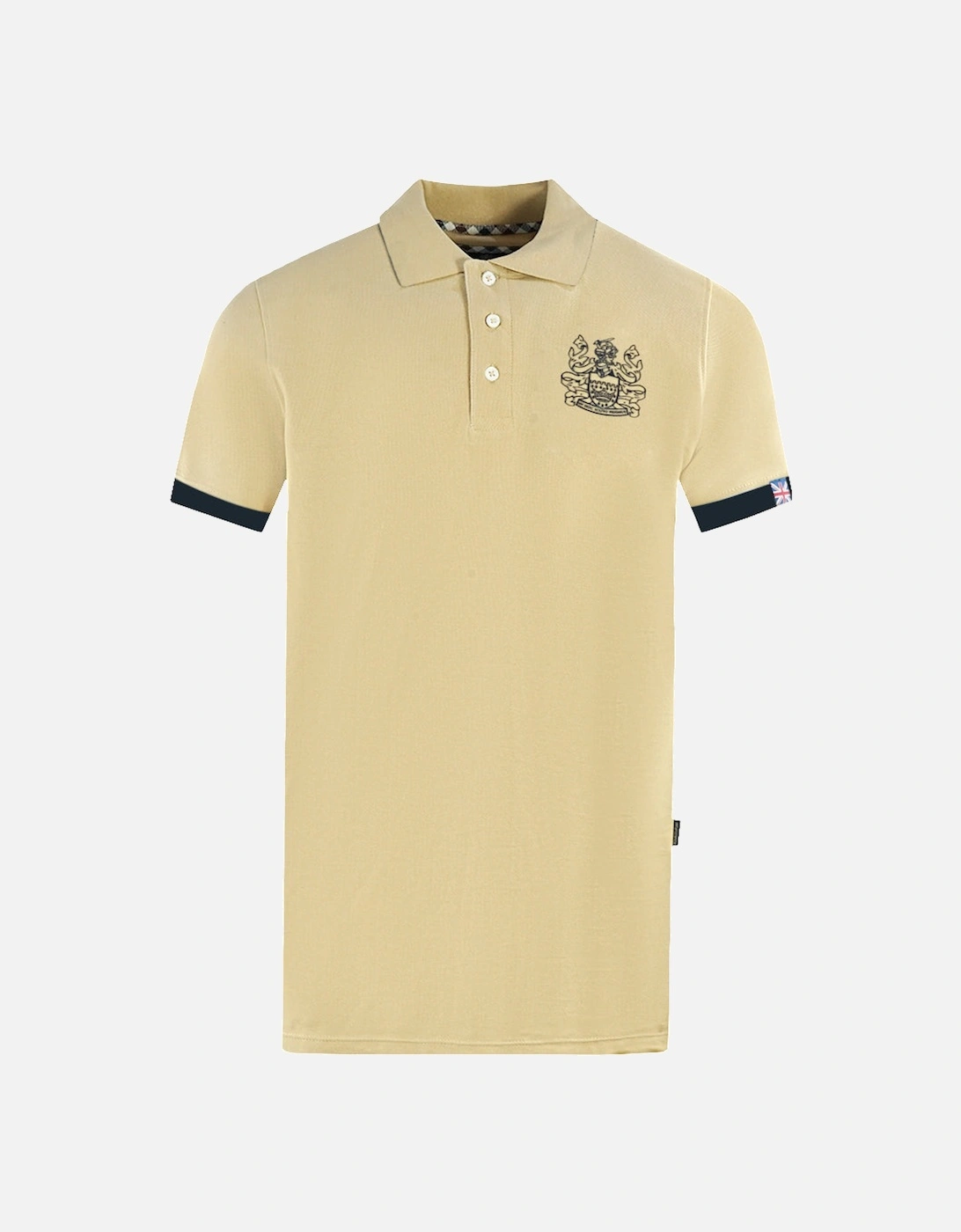 Branded Collar Beige Polo Shirt, 4 of 3