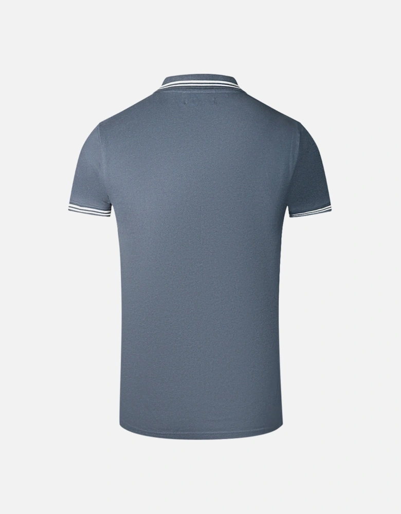 Cavalli Class Twinned Tipped Collar Navy Blue Polo Shirt