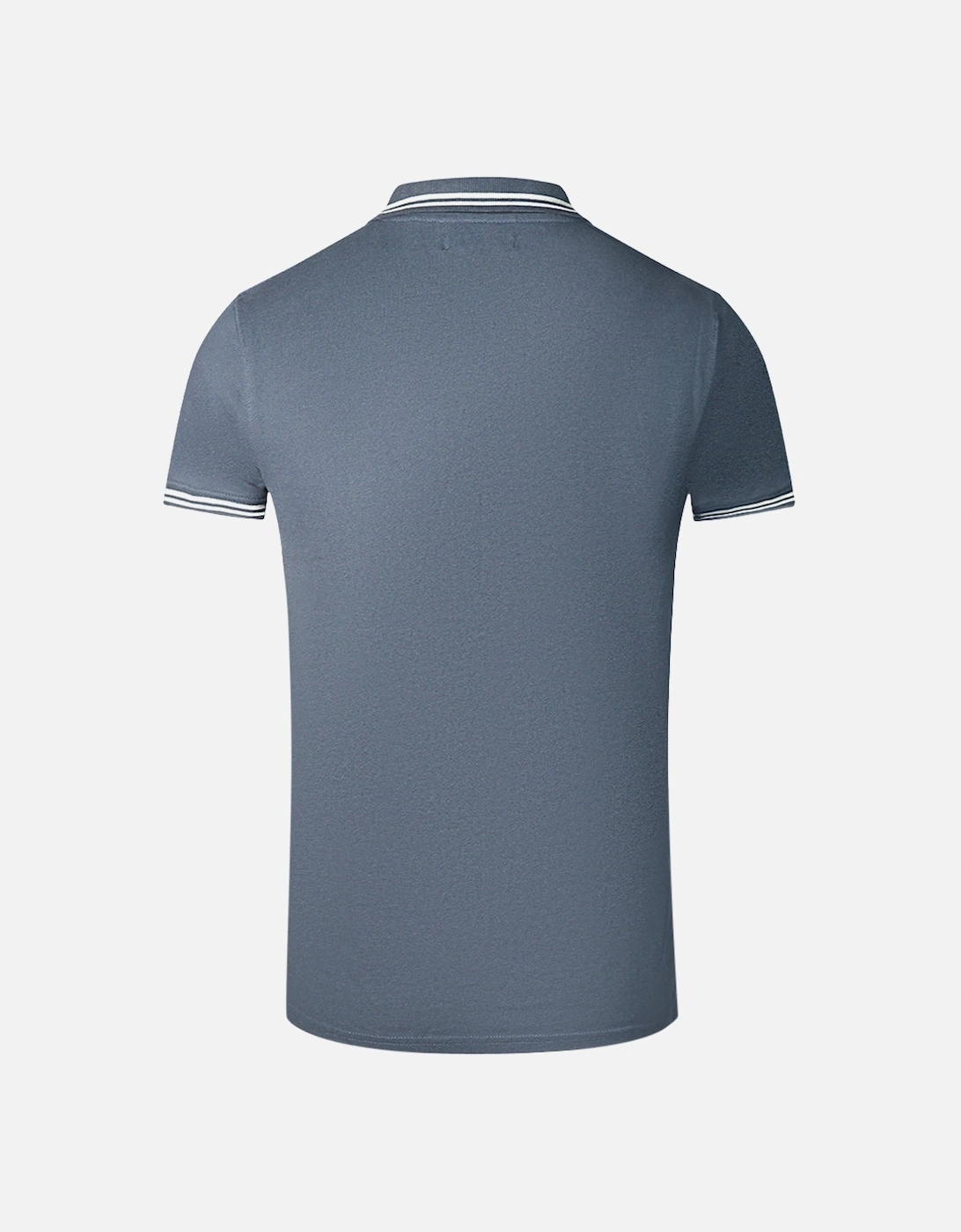 Cavalli Class Twinned Tipped Collar Black Logo Navy Blue Polo Shirt