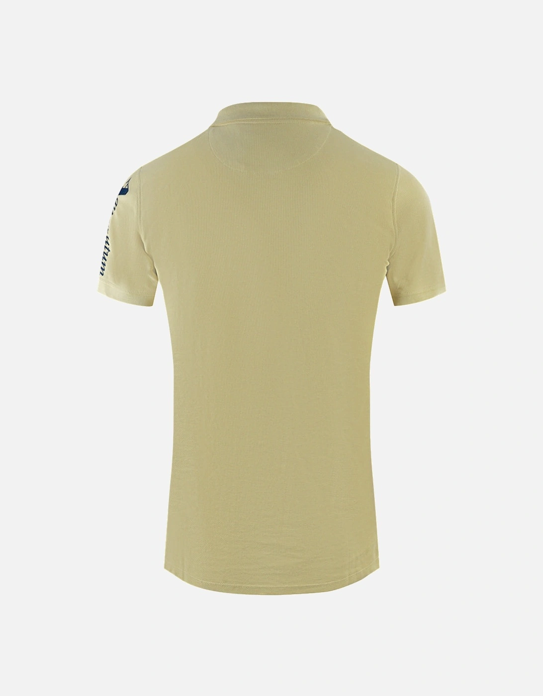 Branded Sleeve Beige Polo Shirt