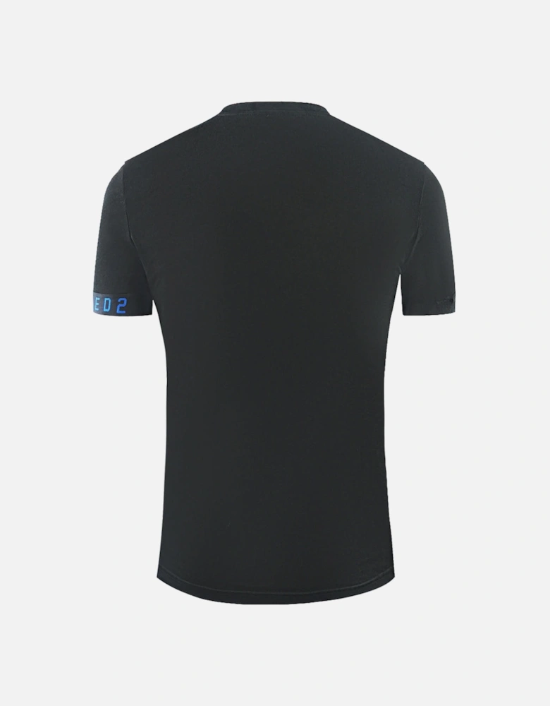 Brand Logo on Sleeve Black Underwear T-Shirt