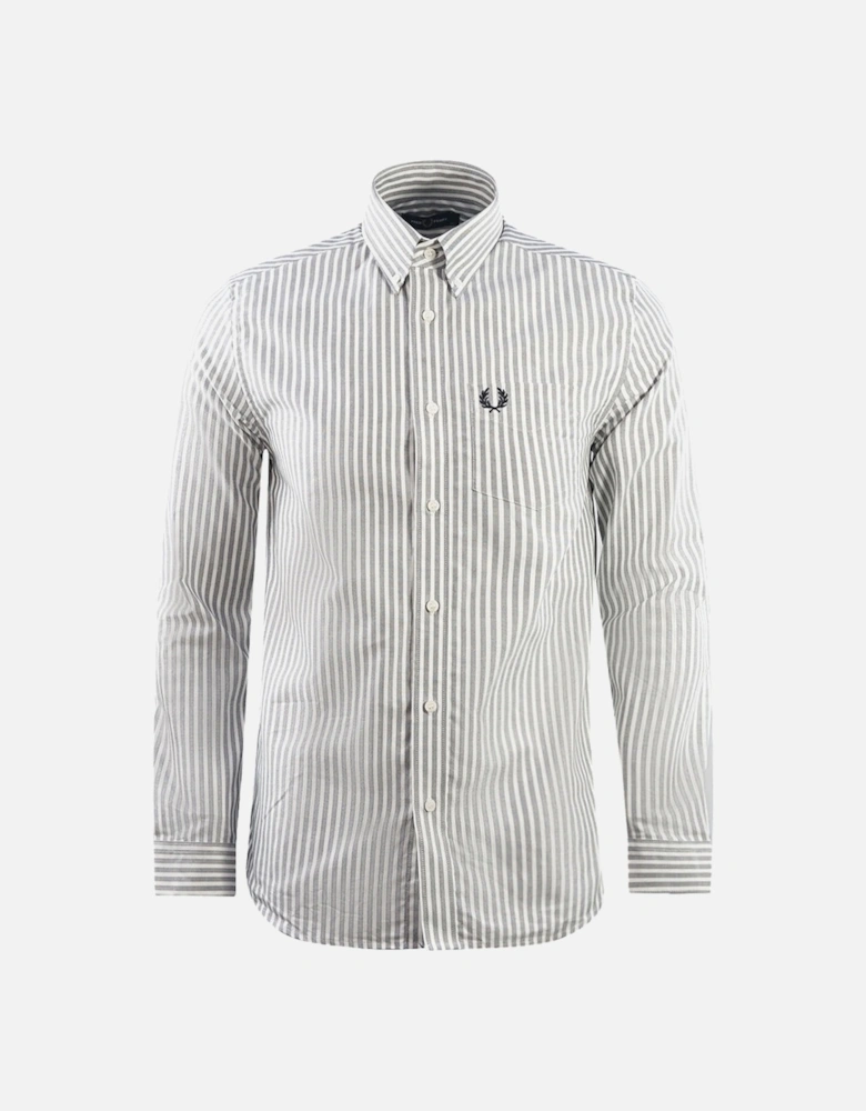 Casual Striped Navy Blue Oxford Shirt