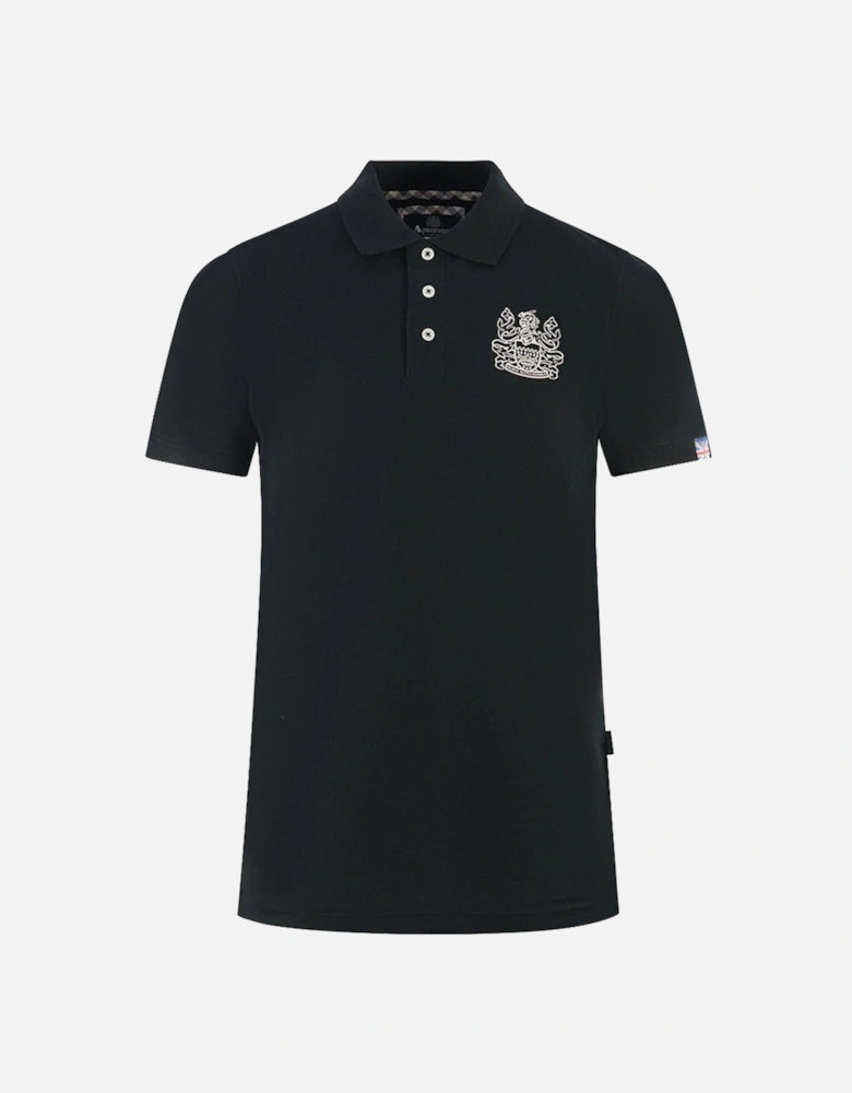 Branded Sleeve Black Polo Shirt
