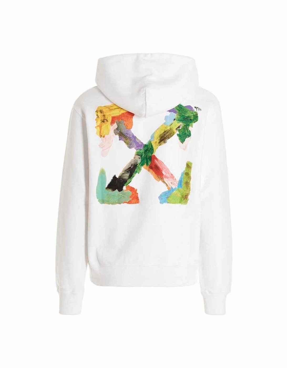 Brush Arrow Logo White Hoodie