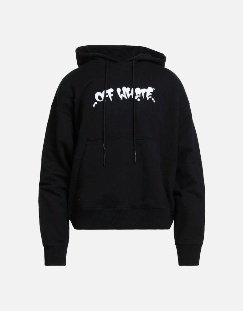 Marker Graffiti Spray Design Logo Black Hoodie