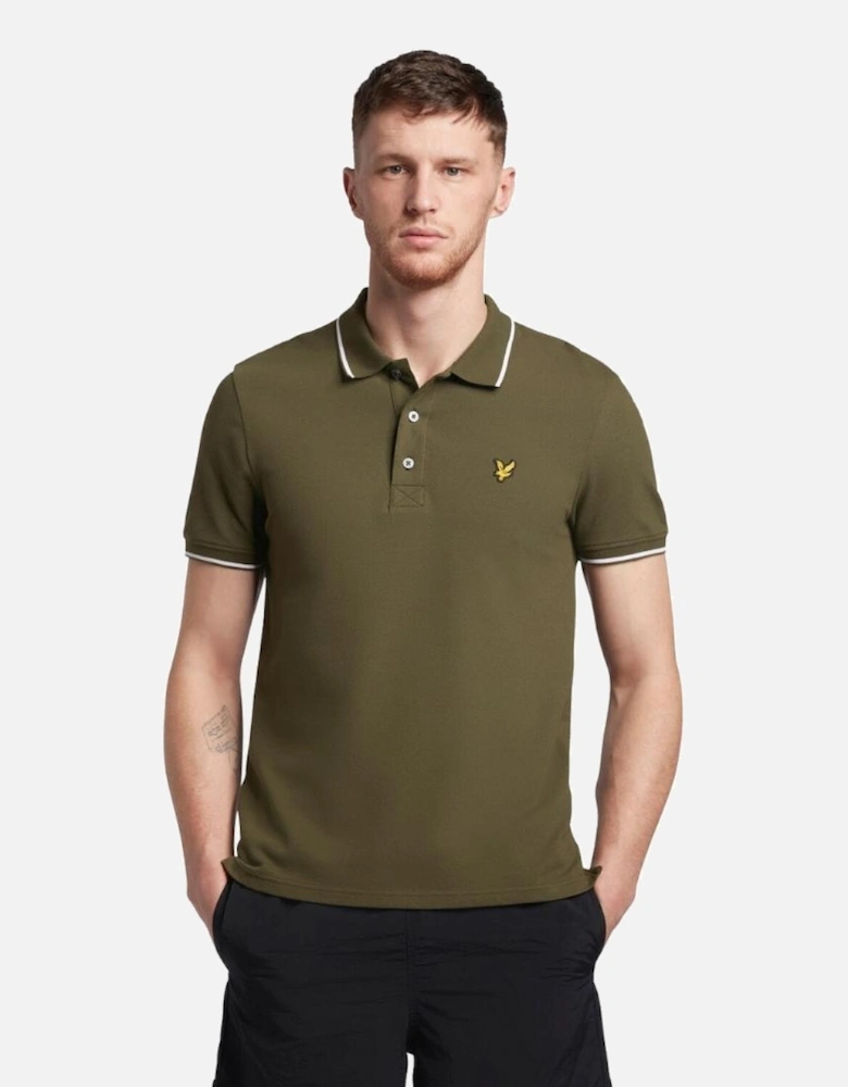 Lyle & Scott Tipped Olive Polo Shirt