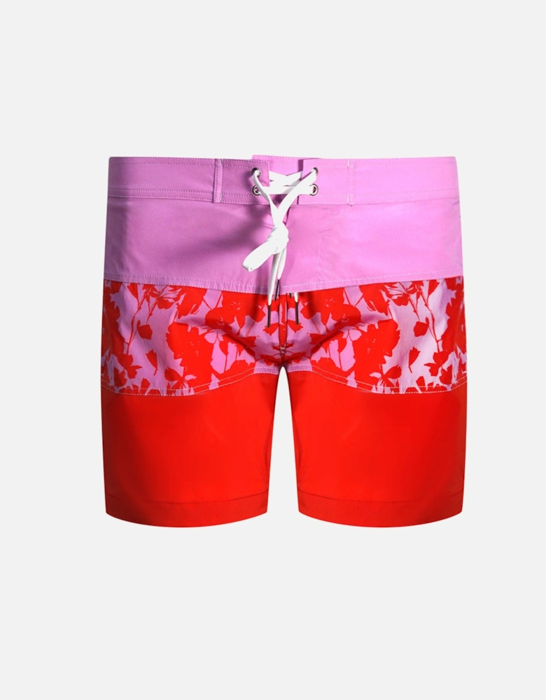 Floral Design Pink Swim Shorts