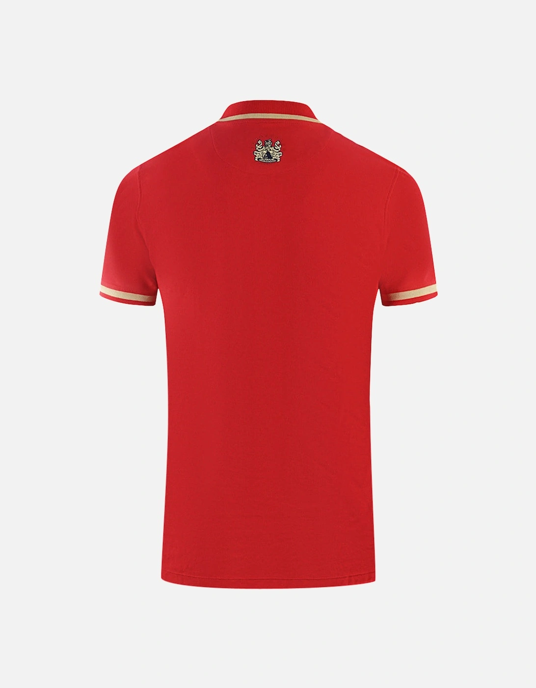 Embossed A Tipped Red Polo Shirt