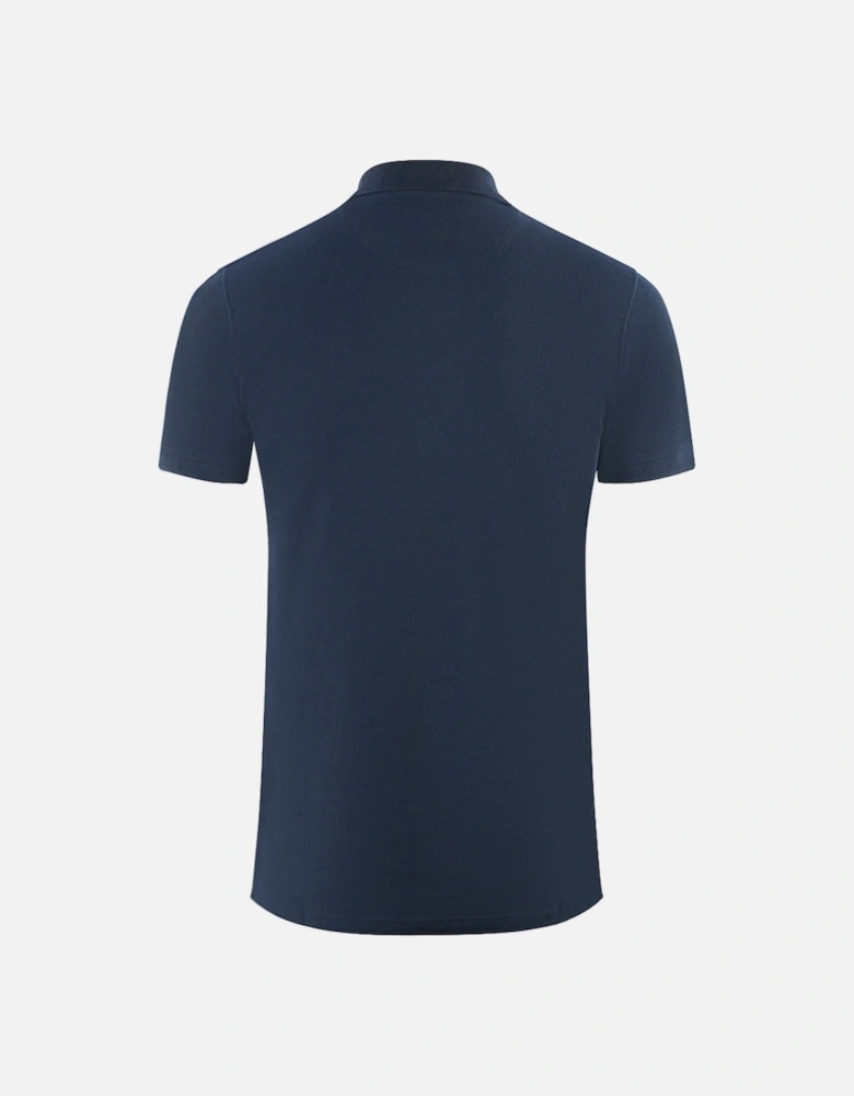 Boxed Logo Navy Blue Polo Shirt