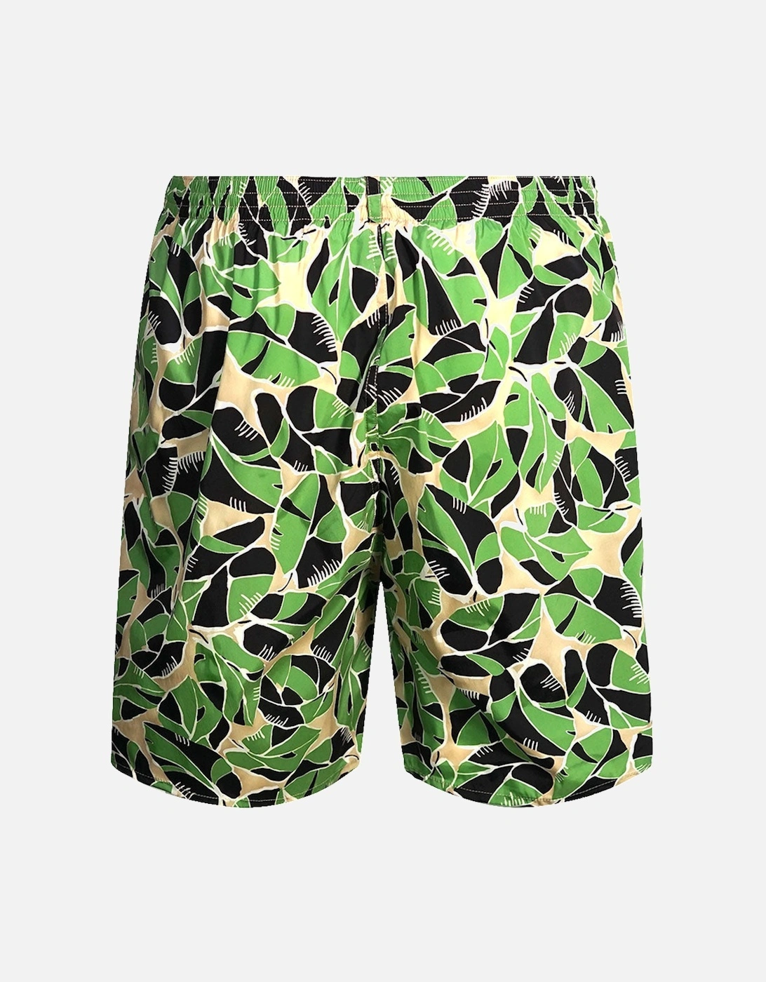 Leaf Design Green Swim Shorts