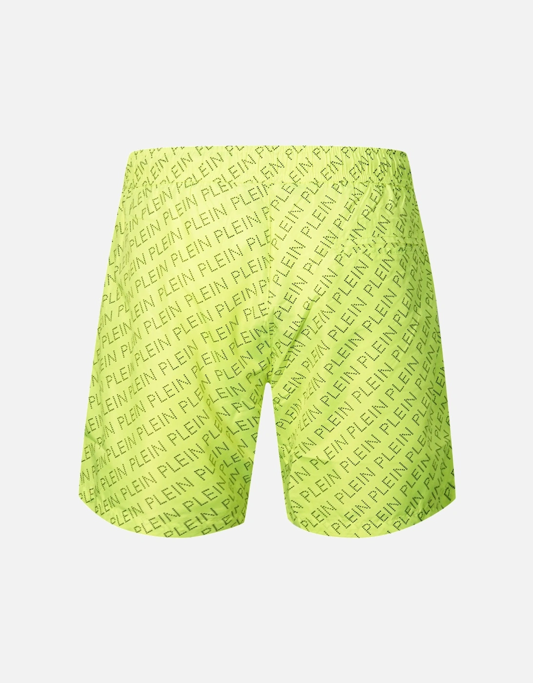 Repetitive Logo Fluorescent Yellow Swim Shorts