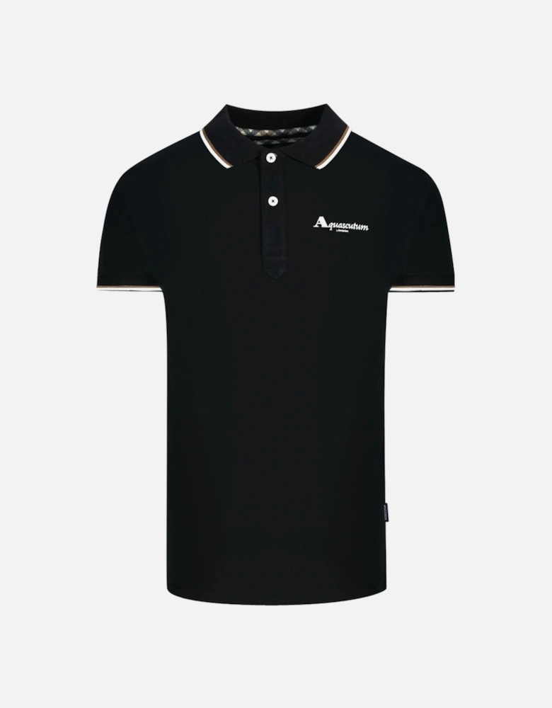 London Tipped Black Polo Shirt